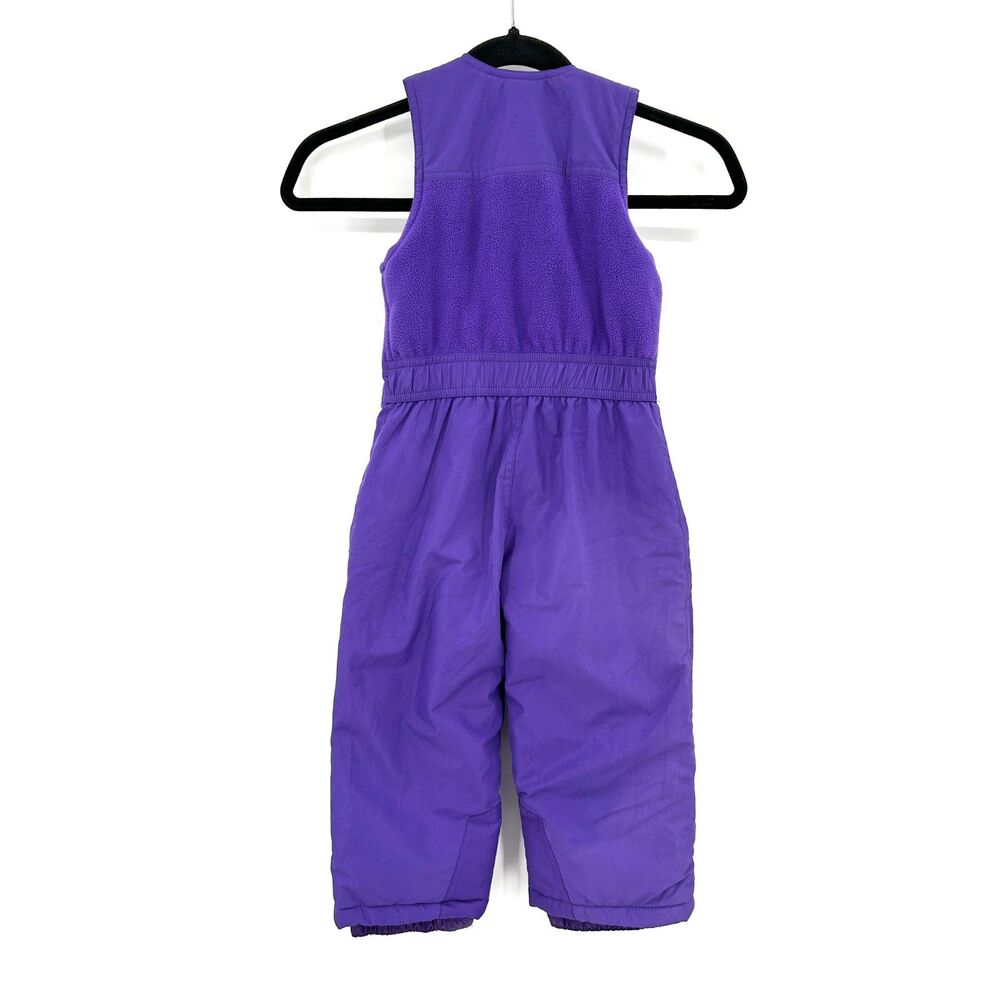 SNOZU Girls Purple Snow Bib Overalls Insulated Waterproof Ski Snowboard Size 4T - Picture 2 of 5